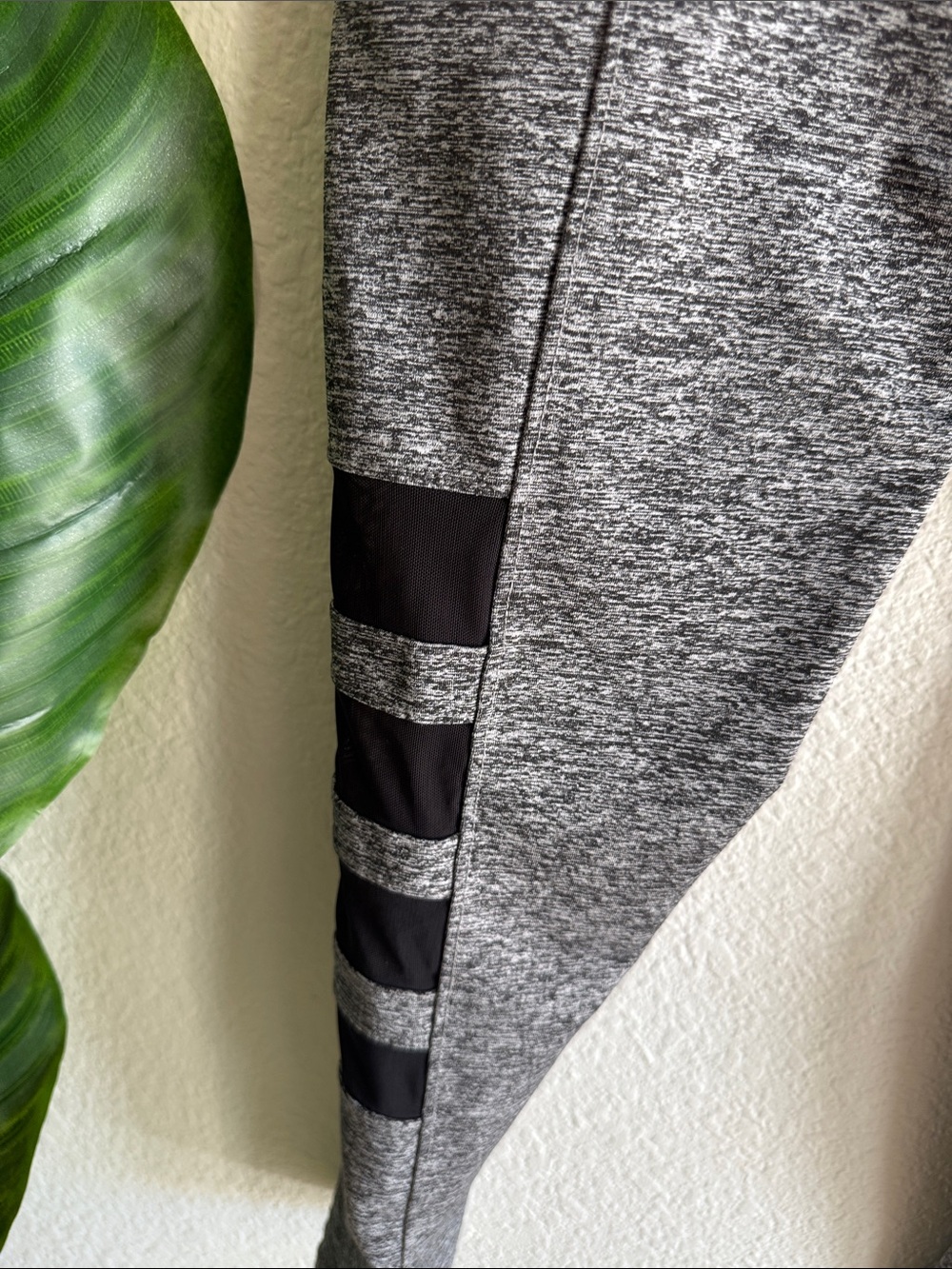 Always Gray Heather Leggings with Black Contrast Panels - Picture 6 of 7